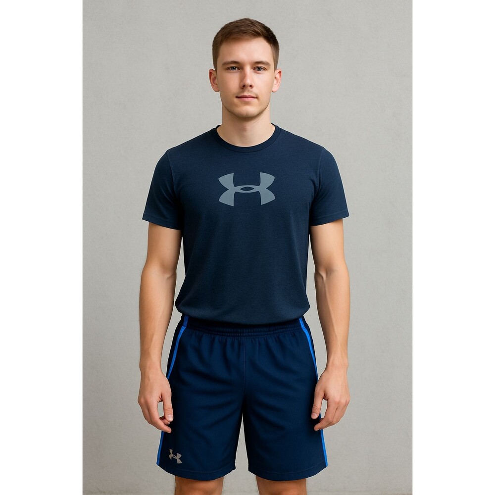 Under Armour Vintage Soccer Running Gym Workout Shorts Fitted Blue Small